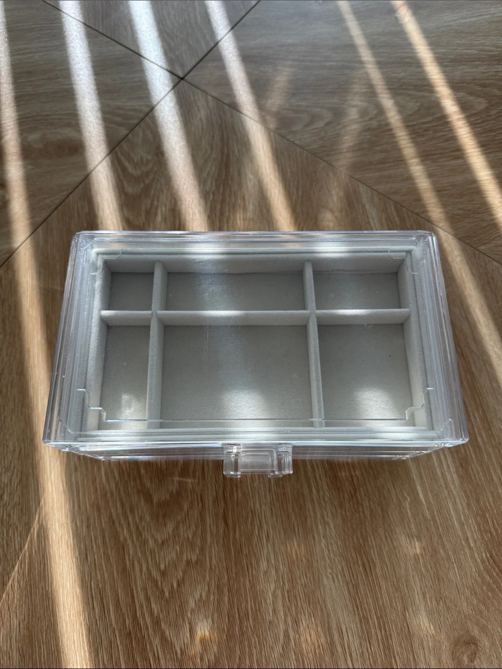 Clear Acrylic 3-Drawer Organizer with Taupe Drawer Liners